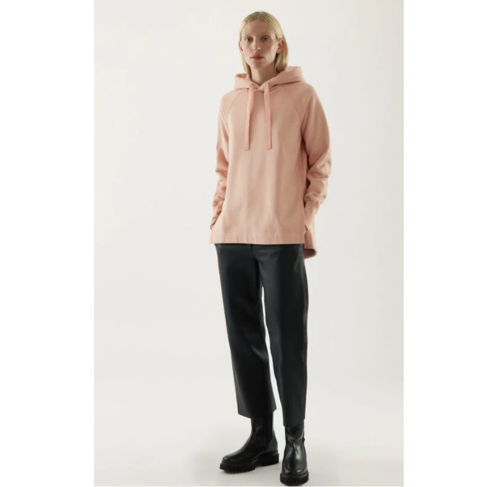 COS Relaxed Hoodie Pink Peach Side Slit New Tags